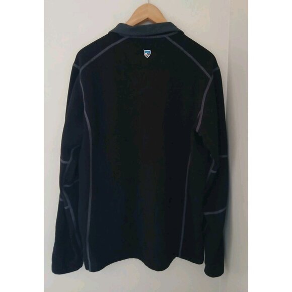 KUHL Revel 1/4 Zip Sweater Size Large Black Fleece Lined Active Pullover 3007 - Picture 6 of 10